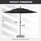 10 ft Garden Umbrella with 3-Tier Vented Design and Tilt Adjustment
